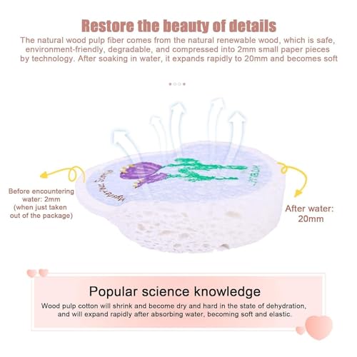Image of JJLFresheners Household Dishwashing Sponge Cleaning Sponges Scouring Pot Sponge Dishes Compressed Sided Wipe Doubl Wood Pulp Pads Household Cleaning Sponges
