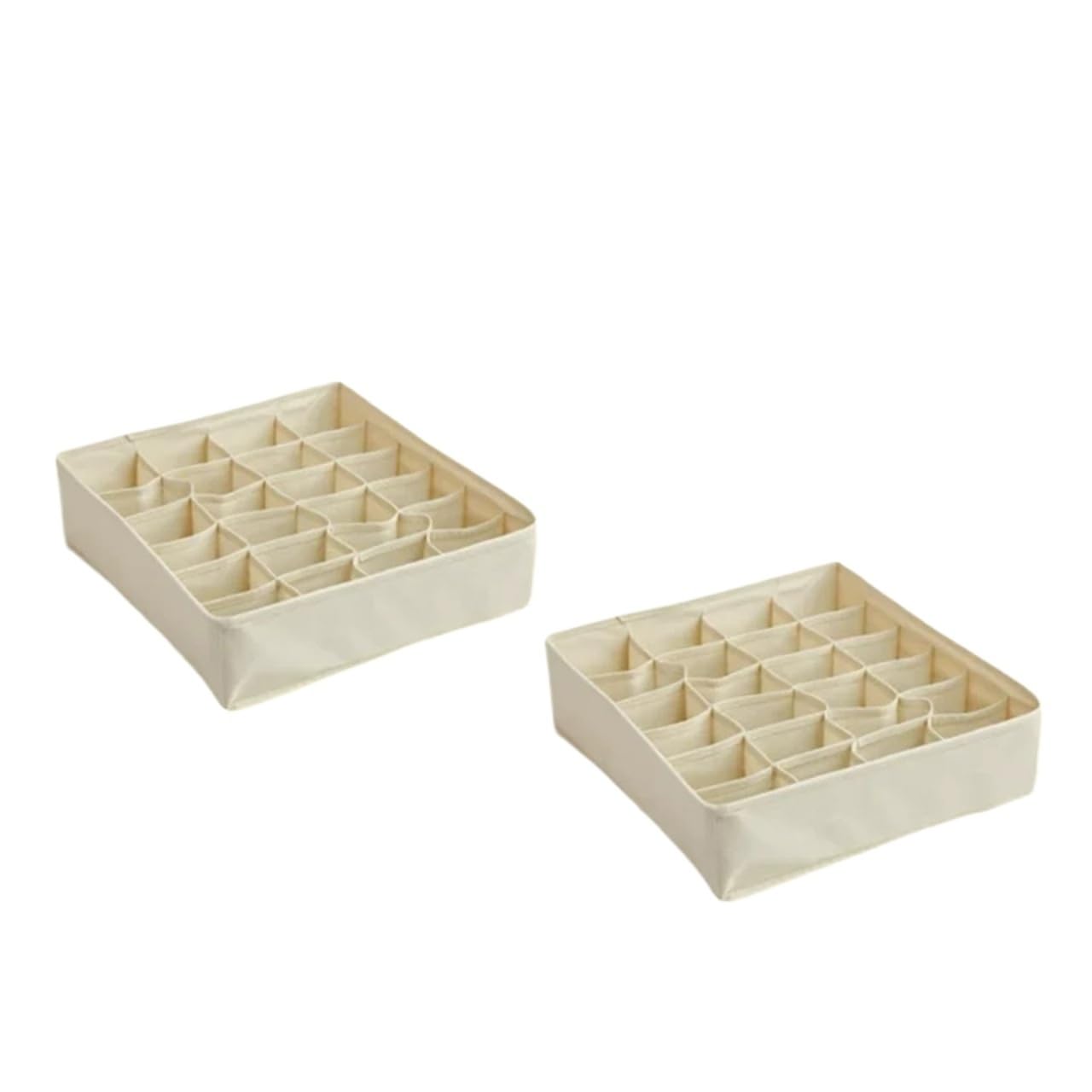 GYTTDERFL Sock Organiser Drawer Underwear Socks Bra Storage Box Clothes Organizer Bag Household Wardrobe Cabinet(Yellow-24grids-2pcs)