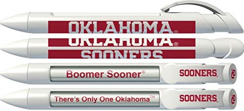 Greeting Pen University of Oklahoma Sooners Rotating Message Pens - 4 Pack (8009) Officially Licensed Collegiate Product