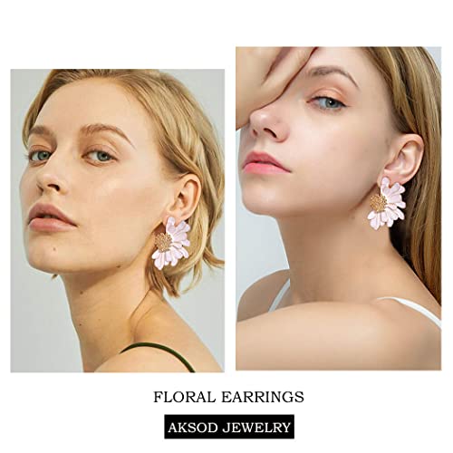 Vintage Flower Stud Earrings Exaggerated Oversized Daisy Flower Earrings Statement Jewelry for Women4