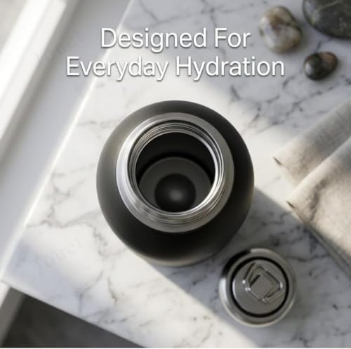 Image of Travel Mini Water Bottle Compact Stainless Steel Portable Leak-Proof Small Bottle for Office, Outdoor & Everyday Carry 300 ML, Black
