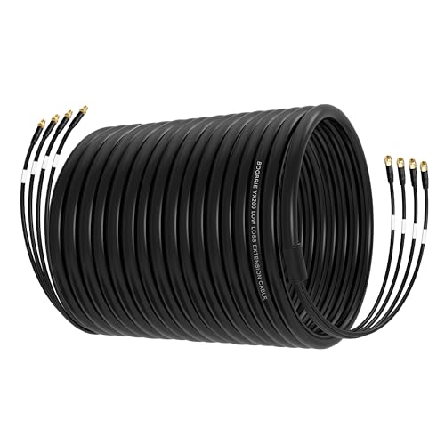 Image of SMA to SMA Upgraded Quad-200 Cable 50FT SMA Male to SMA Female Extension Cable Ultra Low Loss for 5G /LTE Cellular Routers, WiFi Antennas, GPS- Better Than Quad195