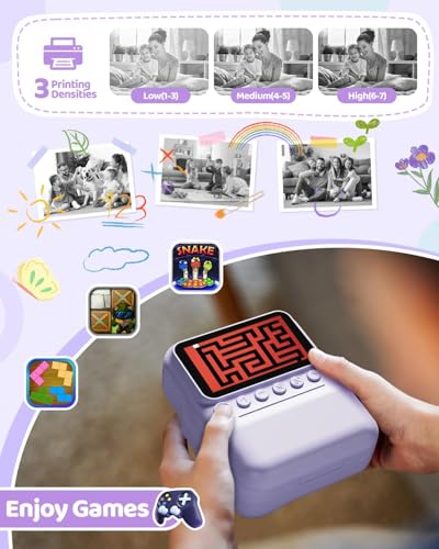 TIATUA Kids Camera Instant Print, 3.0" HD Screen 48MP Instant Camera for Kids with 32G Card & 3 Print Paper, 1080P HD, Fun Gift for Girls Boys 3-12 Years Old (Light Purple) - Image 4