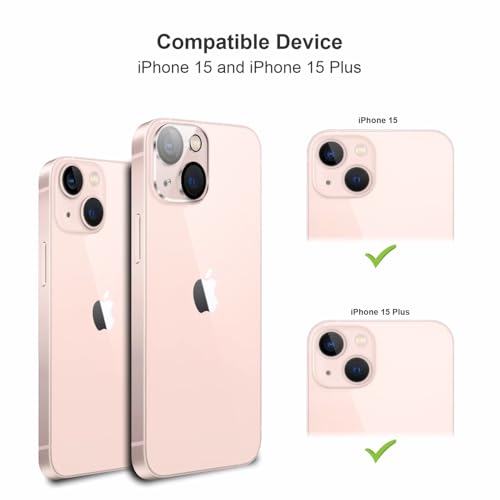 Image of SupCares Premium Camera Lens Protector Tempered Glass Compatible For iPhone 15 and iPhone 15 Plus With Installation Kit | Edge to Edge Coverage | Transparent | Pack of 2