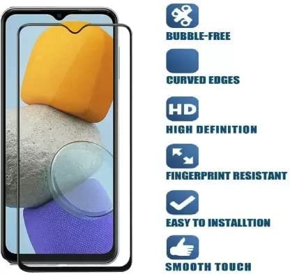 Image of ZARALA edge to edge full screen coverage tempered glass screen protector for SAMSUNG GALAXY F14 5G with easy installation kit (black) [pack of 1