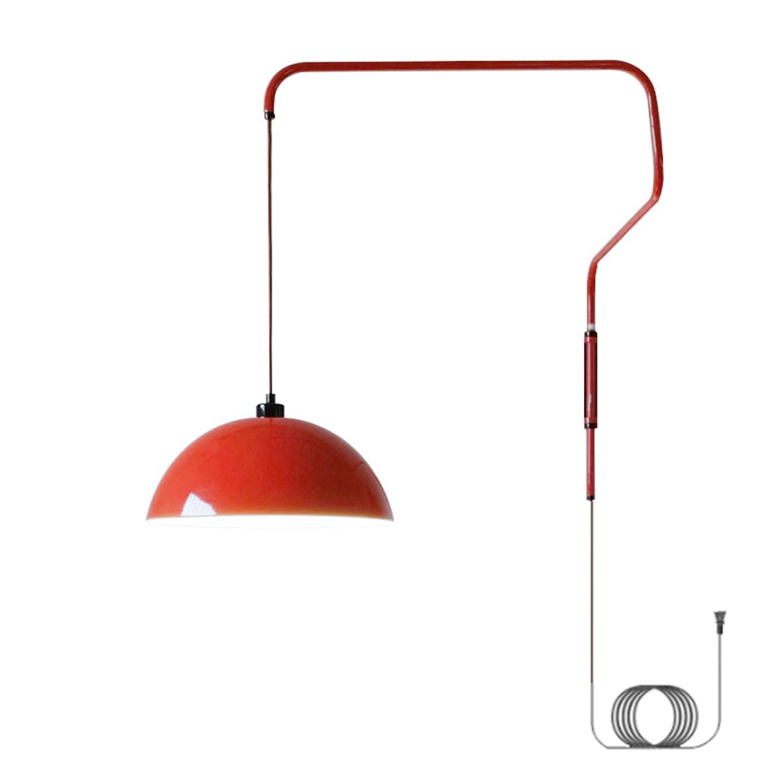 moderne Kuppel-Wandleuchte mit Schalter und Schwenkarm, einsteckbare 2-m-Lang-Kabel, E26/E27-Sockel, für Arbeitszimmer