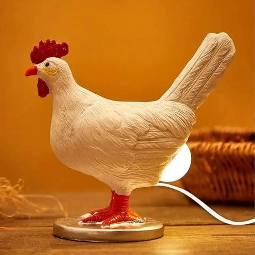 Lámpara de mesa huevo de pollo LED 3D Resina miniatura 5