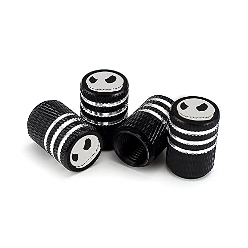 Image of Valve Caps for Car Tires | Universal Tire Valve Stem Caps for Cars SUVs Trucks Motorcycles Bicycles | 4 Pack Halloween Smiley Logo Car Decoration Accessories Car Valve Stem Dust Proof Covers