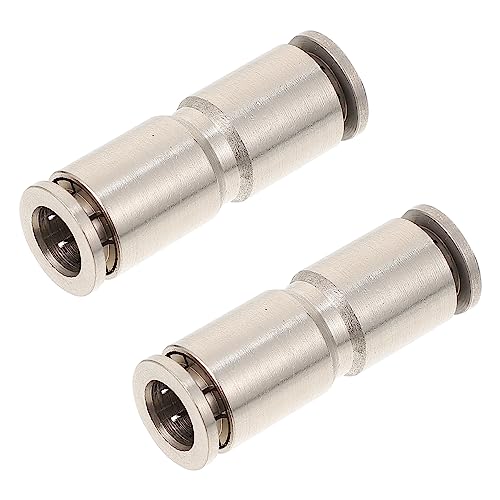 Cabilock 2pcs Pneumatic Connector Tubing Quick Connect Fittings Quick-connect Fittings Tube Fittings Pneumatic Quick Connectors Joint Accessories Push Fit Connectors All Bronze Silver