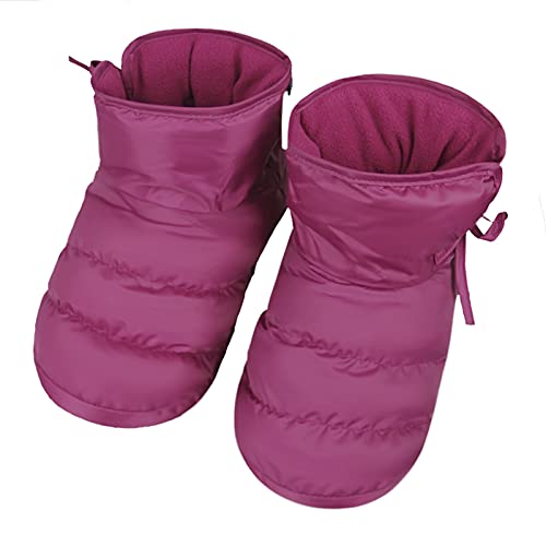 Unisex Thermal Down Slippers Winter Warm Cozy Fleece Indoor Slippers Bootie Shoes Ankle Snow Boots Footwear for Men Women2