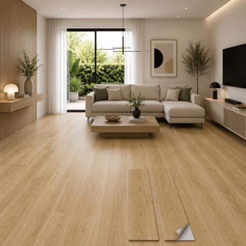 Pavimentos Arquiservi - Suelo Vinilo Autoadhesivo PVC - Caja (5m²) - Diseño Roble Dorado - Impermeable y Antideslizante - Ideal para Hogar, Cocina y Baño