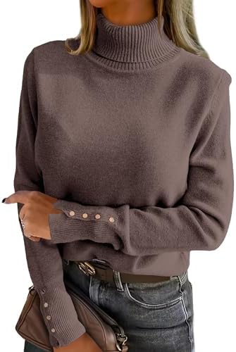 ANRABESS Turtleneck Sweaters for Women Long Sleeve Dressy Casual ...