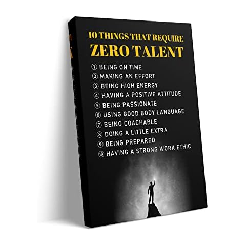 Wall-Art Supplies 10 Things That Require Zero Talent Motivational Wall Art,Inspirational Quotes Wall Decor,Hang in Your Bedroom,Study,School,Library,Inspire Your Team,Students,Employees-8X10 inchs Cover