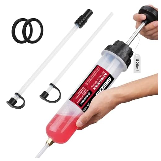 SEDY Fluid Extractor Multi-Purpose Oil Syringe with 500CC, Oil Suction Pump, Manual Extraction and Filling Pump, Automotive Oil Syringe(17.6 Oz./0.45 Qt./500 CC)