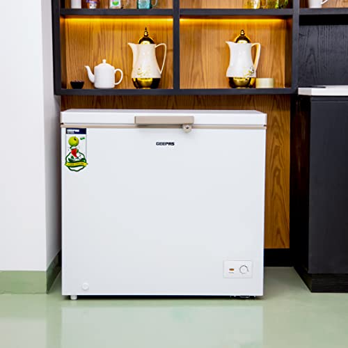 Geepas 200 Liter 125 W Chest Freezer with Adjustable Thermostat | Model No GCF2509WSH with 2 Years Warranty