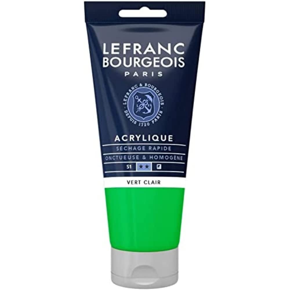 Lefranc & Bourgeois 300381 Fine Aycrl Paint 80ml Tube, Highly Pigmented Good Coverage Cream Homogeneous Texture, Green