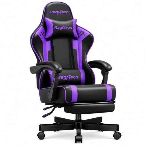 Riftracer Gaming Stuhl Chair Gamer Sessel - Ergonomischer Gamer Stuhl mit Fußstütze Kopfstütze und Lordosenstütz Höhenverstellbar… – Ansicht 1