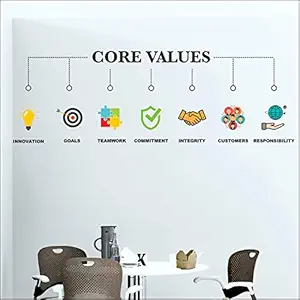 StickMe 'Core Values - Office - Inspirational - Motivational - Quotes - Wall Sticker' -SM740 (Multi Colour, Vinyl - 170cm X 60 cm ), Self-Adhesive