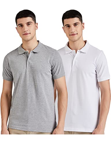 Image of Amazon Brand - Symbol Men's Cotton Rich Solid Polo Tshirt | Collar Tshirts | Half Sleeves | Plain-Regular Fit (Available in Plus Sizes and Combo Pack of 2)
