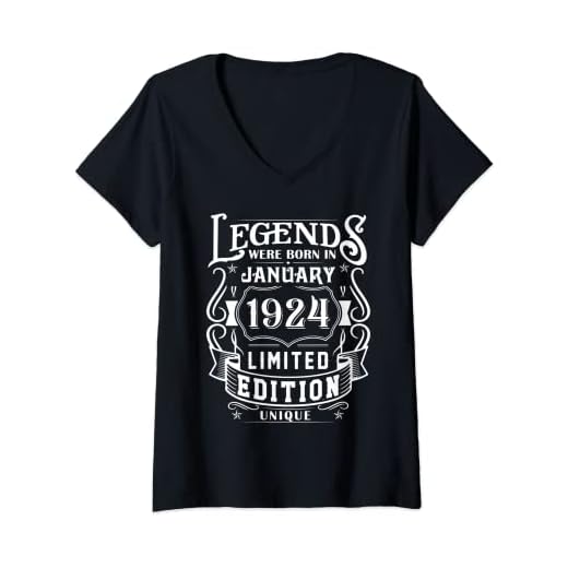 Mujer Cumpleaños Enero 1924 Edición Limitada Regalo January 1924 Camiseta Cuello V