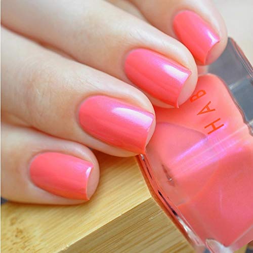 Habit Cosmetics Nail Polish Camp Coral Pink Shimmer Non Toxic - Thumbnail 4