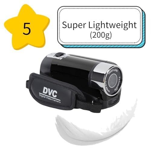 Kamera Wideo, 16x 1080P 30FPS Vlogging Camera Recorder z 2,7-calowym Obrotowym Ekranem TFT, światłem Wypełniającym, Wbudowanym Głośnikiem, obsługą 32 GB, na ślub w Podróży (Czarny)