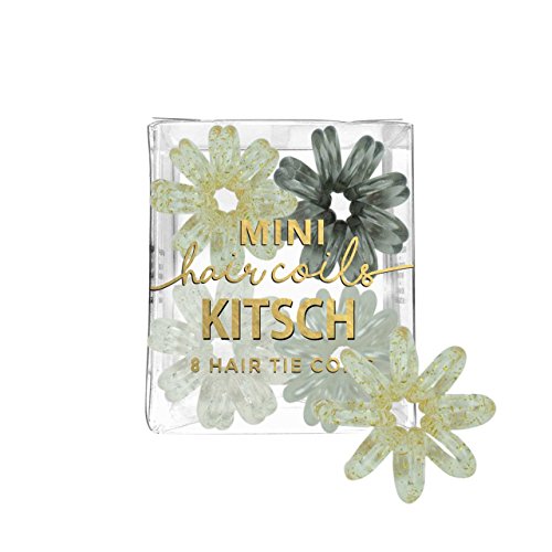 Kitsch Mini Spiral Hair ties, Coil Hair Ties, Phone Cord Hair Ties, Hair Coils - 8 Pcs, Blonde