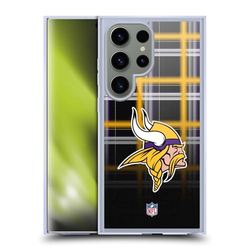 Coque Gel Minnesota Vikings Samsung S24 Ultra Compatible MagSafe NFL Plaid Noir Ombré