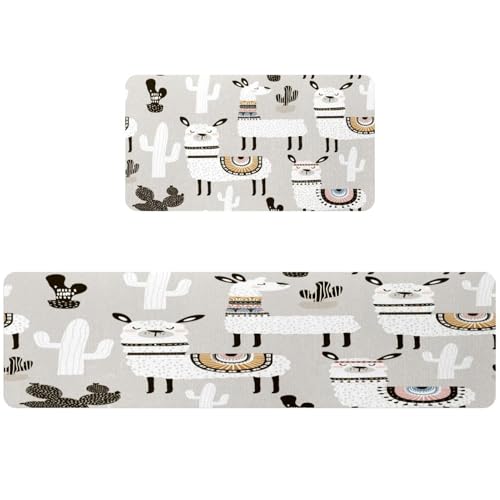 Alfombrillas de cocina VAPOKF para pasillo y cuarto de lavado con diseño alegre 2