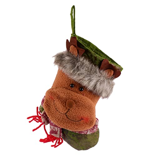 Bas de Noël décor d'élan pour embellir votre cheminée lors du réveillon