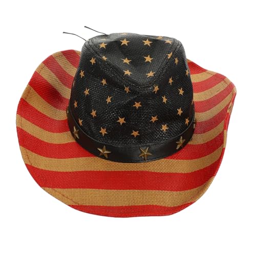 Chapeau paille drapeau américain LIFKOME pour homme et femme protection soleil style occidental