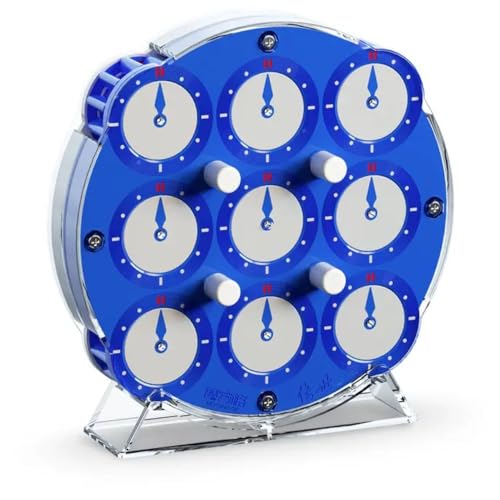 Image of QiYi Magnetic Clock | Professional 208-Magnet System | High-Precision Competition Logic Puzzle with Adjustable Tension & Inlaid Faces | Smooth Rounded Wheels for Speedcubing, Blue