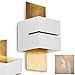 Produktbild Wandleuchte Tora aus Metall in Weiß/Gold mit Schlitz, moderne Wandlampe mit Lichteffekt, 1 x G9-Fassung, max. 28 Watt, Cube/Innenwandleuchte mit Up & Down-Effekt, geeignet für LED Leuchtmittel