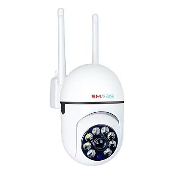 smars 3MP Full HD WiFi PTZ Security Camera | 360° Pan & Tilt | IP66 Waterproof Outdoor CCTV | Motion Detection | Color Night Vision | 2-Way Audio | Supports 128GB SD Card |