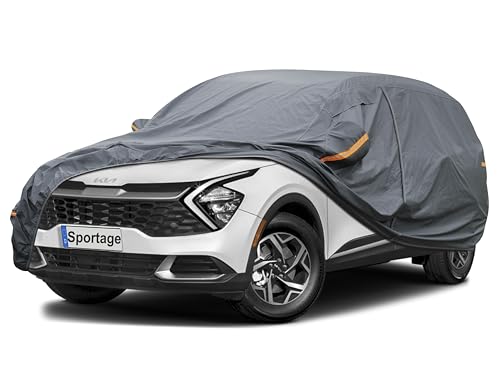 Image of GUNHYI Premium Car Cover Custom Fit Kia Sportage (2010-2026), 16 Layers Heavy Duty Car Cover Waterproof All Weather with Zipper Door for Sun Rain Snow Dust Uv Protection