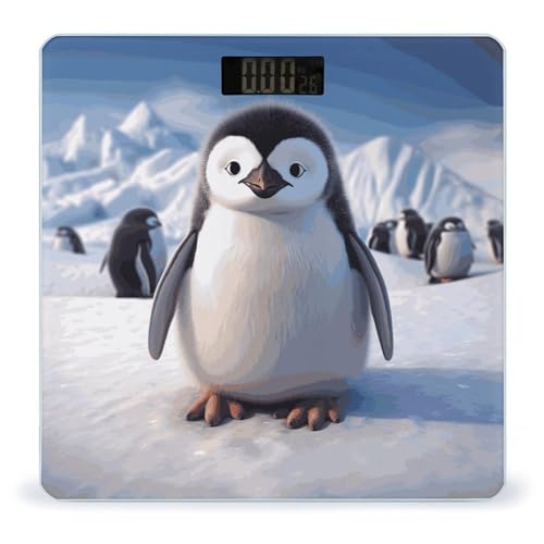 Báscula digital para baño con diseño pingüino Cute
