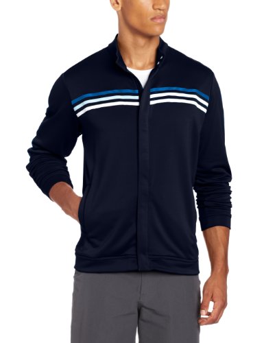 Adidas Golf Men's Climalite Long Sleeve/Layering 3-Stripe Jacket, Navy/Ultramarine/Crisp/White, X-Large