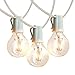 Brightech Ambience Pro LED String Lights - 26 Ft Commercial Grade Patio Lights Outdoor Waterproof - Globe Porch String Lights for Outside, Backyard - 1W Vintage Edison Bulbs, Shine Bright, White