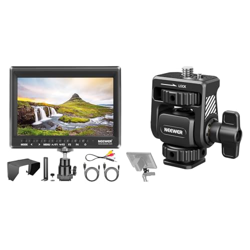 Image of NEEWER F100 7inch Camera Field Monitor HD Video Assist IPS 1280x800 HDMI Input 1080p with Sunshade and Ball Head for DSLR Cameras, Field Monitor Mount with Cold Shoe 360°Swivel Included