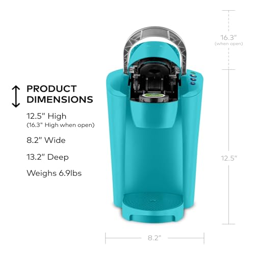 Image of Keurig K-Compact Single-Serve K-Cup Pod Coffee Maker, with 3 Brew Sizes, Smart Start Feature, 36oz Removable Reservoir, Turquoise