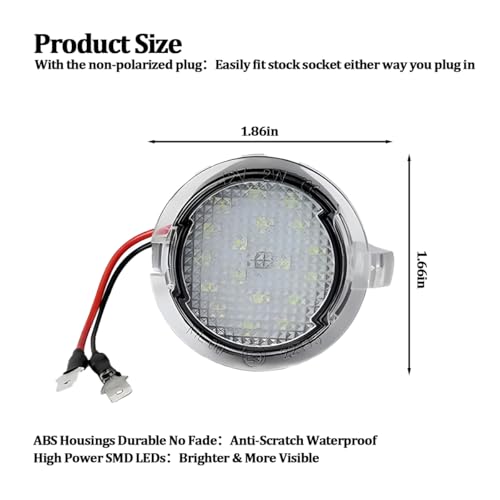 Lámparas LED para espejo lateral de auto 2 piezas blanco miniatura 2
