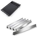 QuliMetal 7566 Grill Griddle and 24.5 Inch Flavorizer Bars for Weber Genesis 300 Series Grills with Side Controls Knobs, Genesis E310 E320 S310 S320 EP310 EP320 (2007-2010)