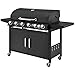 Juskys BBQ Gasgrill California — Grillwagen mit 6 Brenner & 1 Seitenbrenner 24,3 kW - Barbecue Grill inkl. Deckel, Thermometer & Abdeckhaube