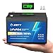 ERYY Upgraded LiFePO4 Lithium Battery 12V 15Ah - Built-in 15A BMS & LCD Voltage Meter & Grade A Cells,4000+ Deep Cycles Lithium Battery Lightweight Rechargeable Batteries for Camping Light,Fish Finder