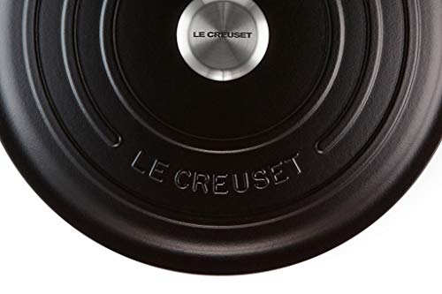 Image of Le Creuset Signature Enamelled Cast Iron Round Casserole Dish With Lid, 30 cm, 8.1 Litres, Matte Black, 21177300000430