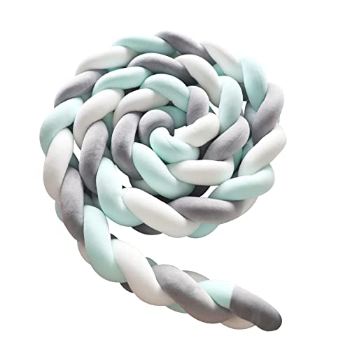 LOVEXIN Parachoques Trenzados, Serpiente de Cama Trenzada, Barrera De Cama Portatil, Nudo Almohada Cojín, Almohada de Lactancia, Almohada De Felpa Anudada, 3 Hilos Almohada Lateral,A8,4M Cover