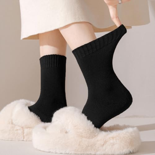 Image of VoJoPi Winter Thermal Socks for Women - 5 Pairs Thick Warm Ladies Cozy Wool Crew Boot Socks, US 5-10