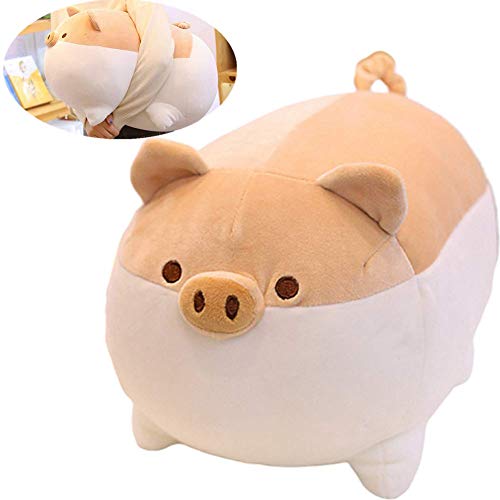 chunnron Plush Large Plush Toy Soft Pillow For Kids Cute Pillow Plush Dinosaurs Soft Toy Plushy Plushie Cute Pillows For Girls 50cm/19.67inch,brown pig