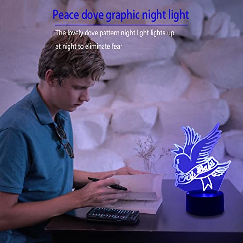 TYMXGHF FFNNNN 3D Night Light Rapper Lil Peep Led for Home Decoration Gift for Fans Bedroom Decor Light Led Sensor Color Changing Work Desk Lamp-Remote Control