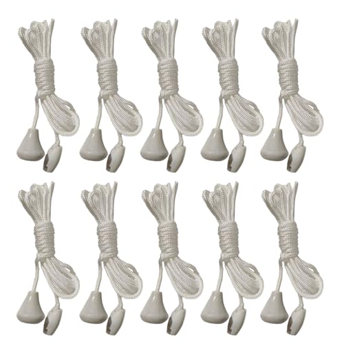 10Pcs Nylon Bathroom Light Pull Cord String Replacement Ceiling Switches Pull Cord With Connector Pull Chain Easy To Use